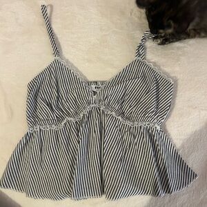 Striped Black and White Women's Top